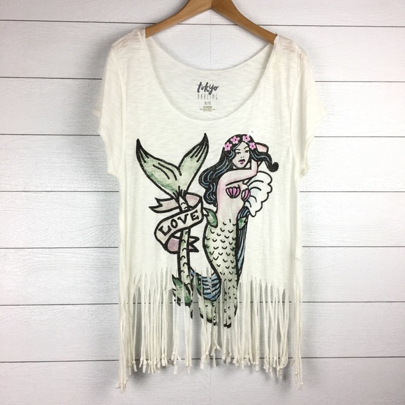 Aeropostale Tops - NWT Aeropostle Tokyo Darling Mermaid Fringe Tee